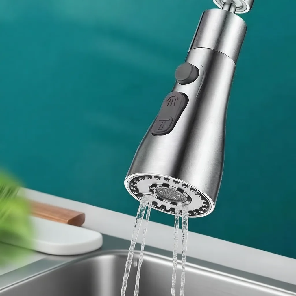 Universal Pull Out Kitchen Faucet Spray Head Replacement Parts Extendable Sink Tap Nozzle Anti Splash High Pressure Sprayer
