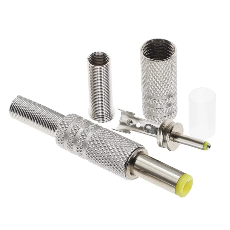 5PCS 5.5*2.1/2.5mm 2.5x0.7 4.0/4.8X1.7MM Metal Shell DC Power Plug Connector Yellow Header Connector Plug Accessories