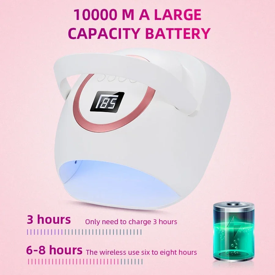 72 W oplaadbare UV LED-nagellamp Professionele nagellamp voor manicure met 3 timerinstellingen Autosensor voor nail art-gereedschap