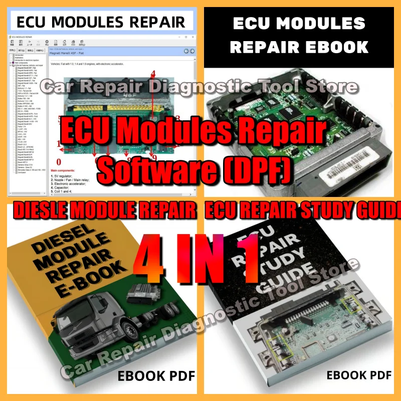 2024 ECU Repair Software ECU Modules Repair+DIESLE MODULE REPAIR+ECU REPAIR STUDY GUIDE ecu modules repair helper book  and