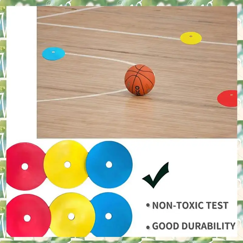 스포츠 10Pcs 축구 플랫 콘 마커 디스크 TPR 마커 디스크 농구 스포츠 속도 민첩성 훈련 마커, 휴대용 훈련 Eq