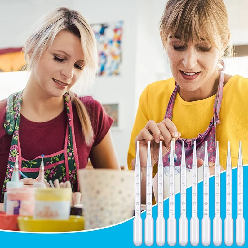 100Pcs 3 Ml Plastic Transfer Pipettes Disposable Calibrated Dropper Pipettes Dropper 6 Inch Droppers For Essential