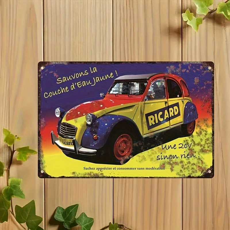 Ricard Vintage Car Metal, , Modern Casual Style, Iron Frame, Garage Decoration, Suitable for Home and Garage, Multi-pu