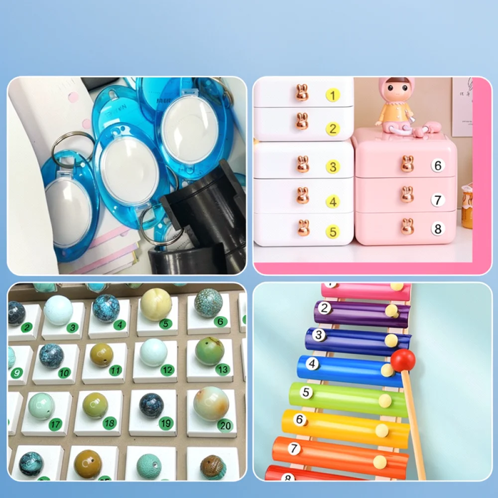 Round Number Stickers For Filing Documents Storage Bin Labeling Colorful Adhesive Organized Sorting Supplies For Home Office