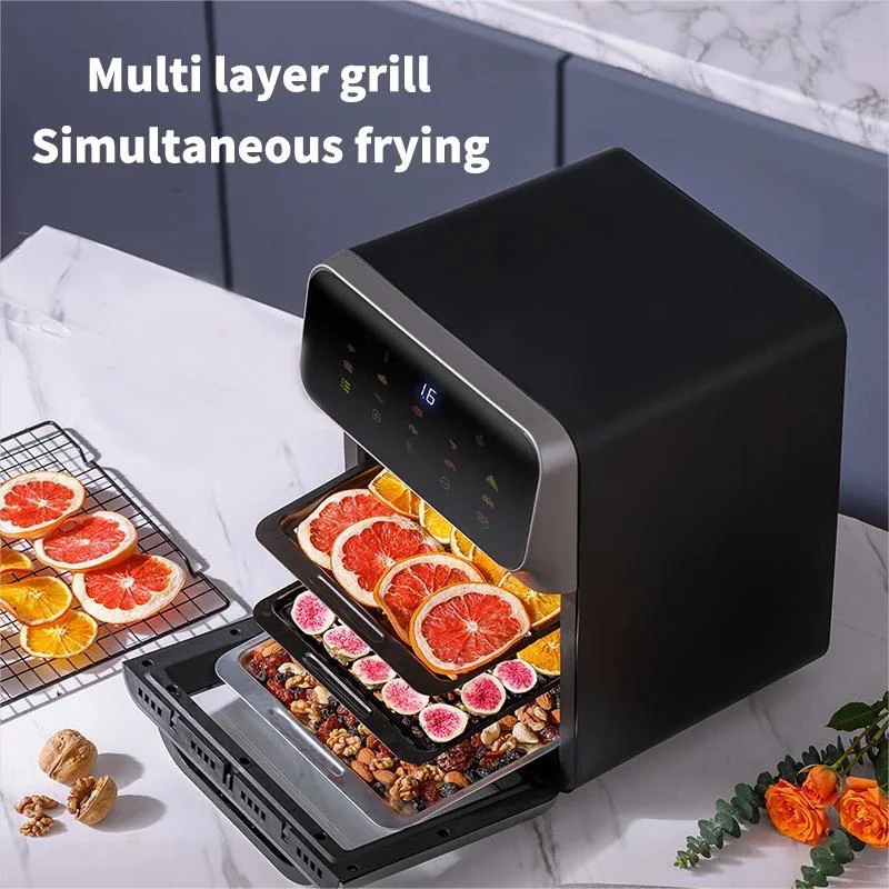 Freidora de aire sin aceite de 10L, horno de convección eléctrico de gran capacidad para cocina doméstica, freidora saludable sin aceite.
