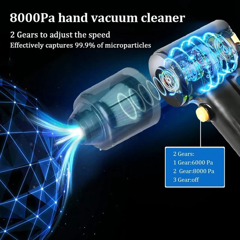 รถขนเครื่องดูดฝุ่นแบบมือจับแบบไร้สายชาร์จไฟได้เครื่องดูดฝุ่นแบบมือจับแบบพกพา8000PA