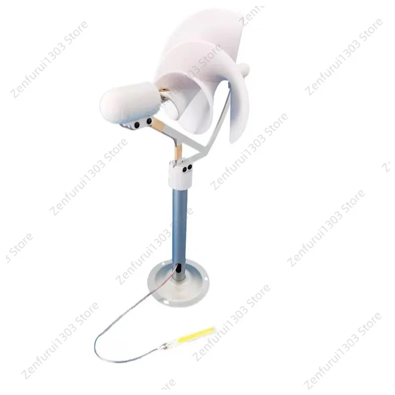 Miniature Spiral Wind Turbine 10W Science Experiment Power Light Model Breeze Start with LED Light 320mm
