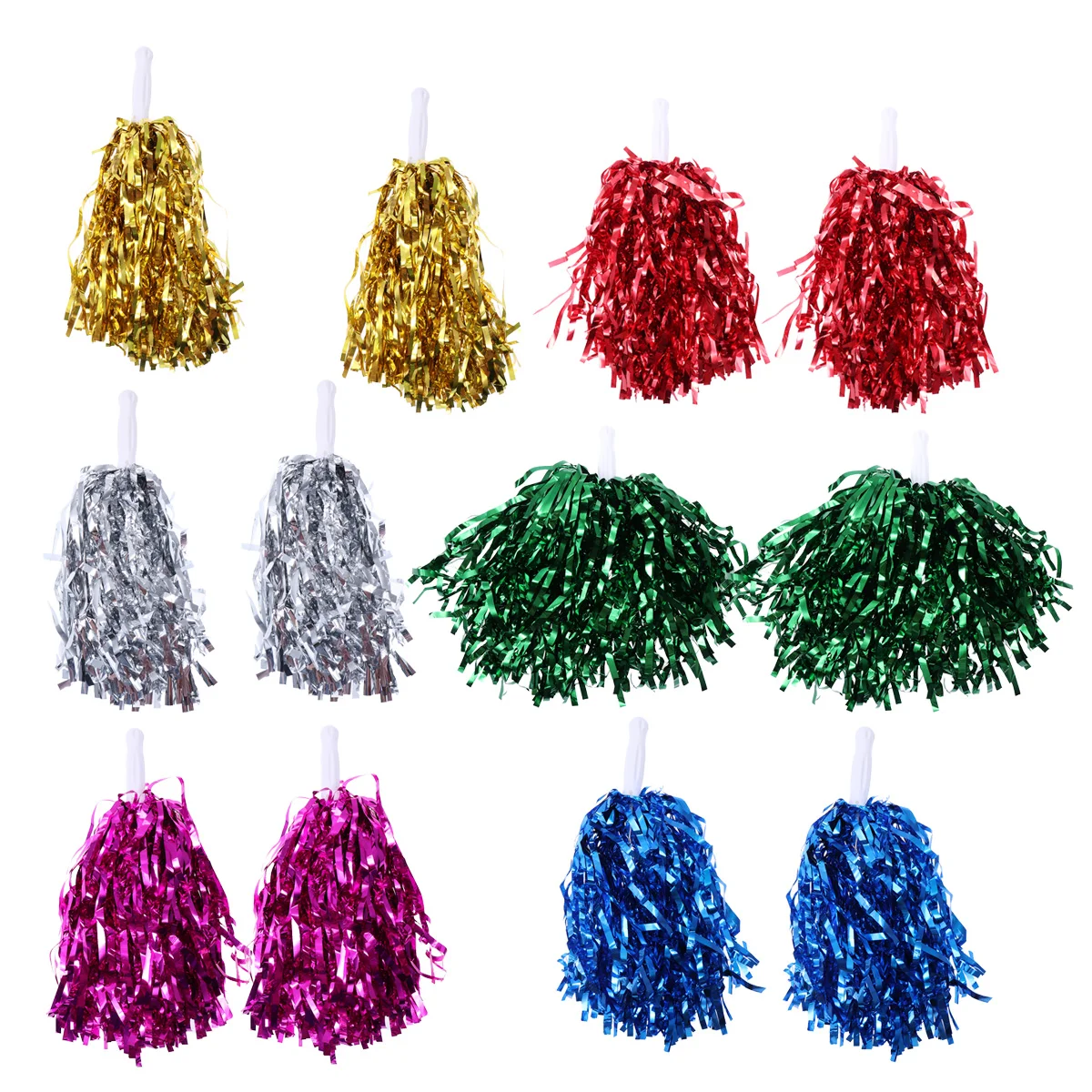 

12PCS Straight Handle Cheering Poms Cheerleading Kit Cheer Props for Performance Competition Cheering Sports Events (Random Styl