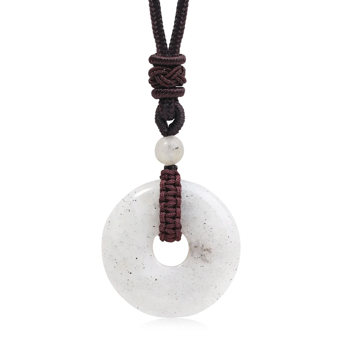 Naturstein Amethyst Tigerauge Halskette Anhänger Modische Herren- und Damenhalskette Friedensknoten Chinesischer Knoten Halskette Geschenk