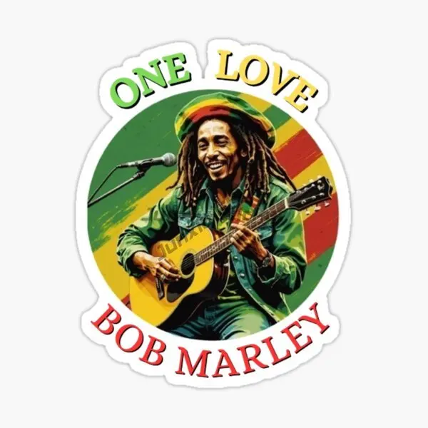 Jamaican One Love Heart Reggae Rastafari Bob Marley Jamaican Flag Map Sticker for Bumper Laptop Decal Vinyl Self-adhesive PVC KK