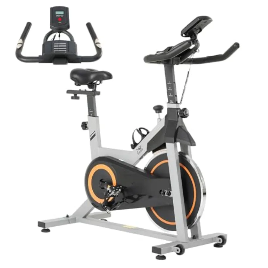 

Stationary Exercise Bike for Home Indoor Cycling Bike with Silent Belt Drive Adjustable Seat Resistance LCD Display iPad Holder