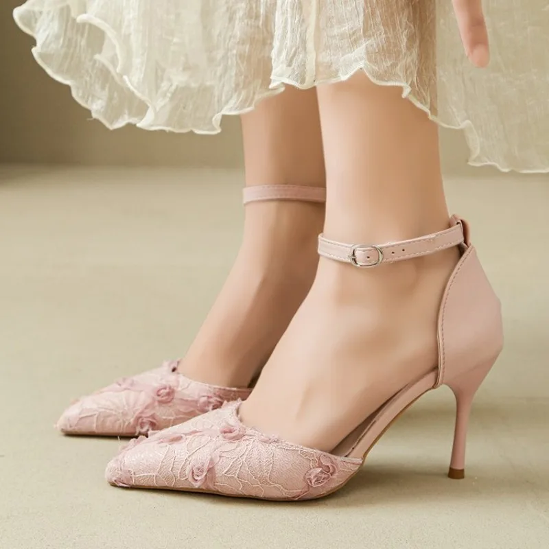 

2026 New Wedding Bride High Heels Shoes Female Party Mules Elegant Women Pumps Shoes Sexy Dress Shoes