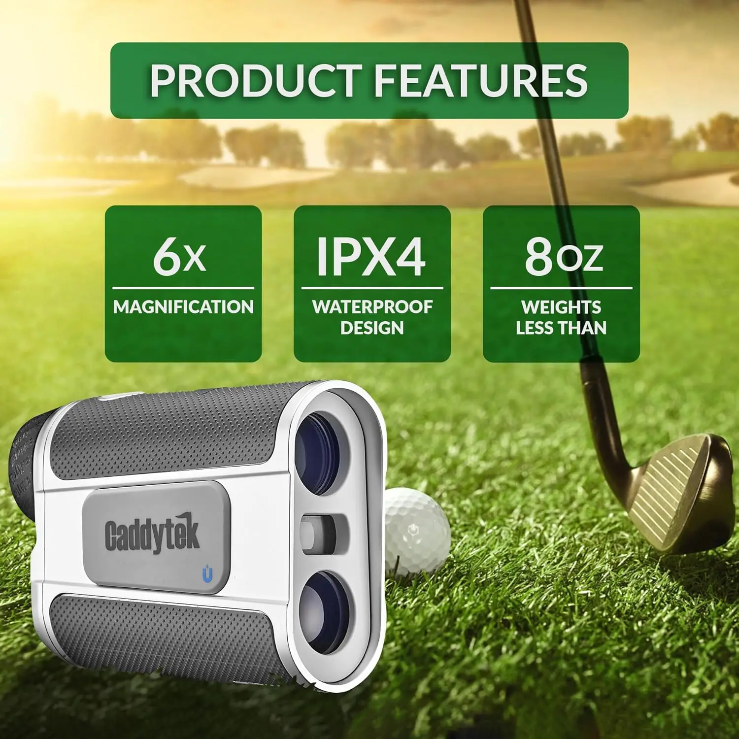 Caddytek Golf Laser Rangefinder with Slope and Pin Validation Functions