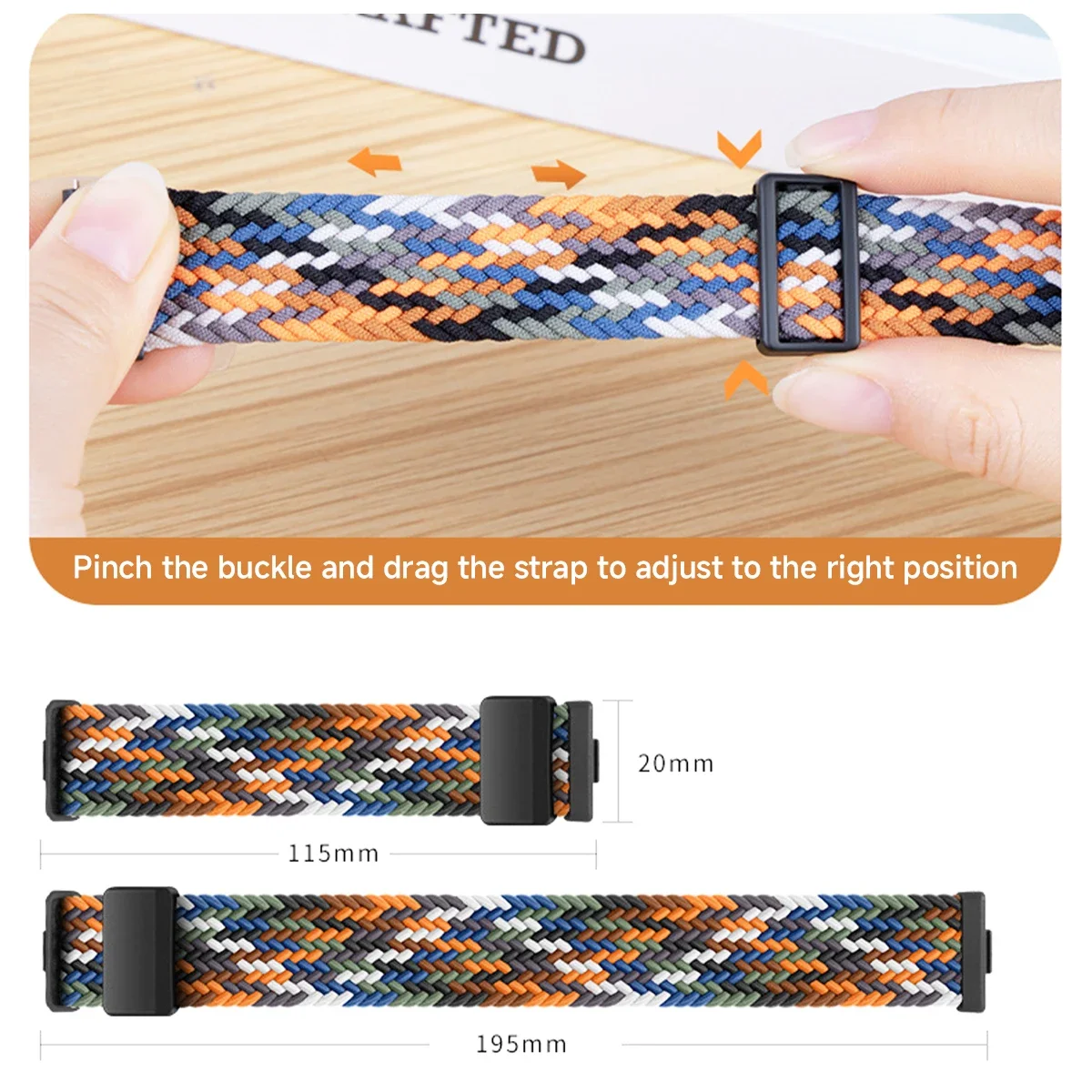 Magnetisches Nylon-Geflechtband für Huawei Watch Fit 3/4/5, verstellbares, bequemes Armband für Huawei Watch Fit 5/4 Pro. – Detail 9