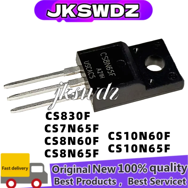5/10 pçs/lote 100% novo CS8N65F CS830F CS7N65F CS8N60F CS10N60F CS10N65F TO-220F MOS FET de alta potência