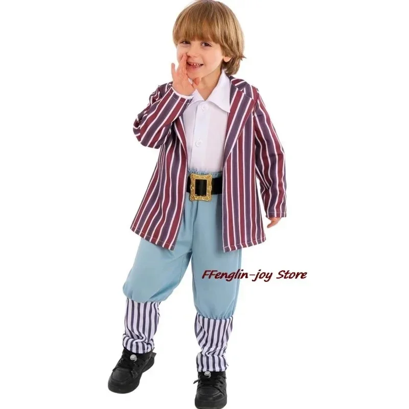 Disfraz de Oompa Loompa para Niños, Disfraz de Willie Wonka, Traje de Umpa Lumpa con Peluca, Fábrica de Chocolate Wonk, Disfraz de Halloween para Hombres; 3,7' / 5'b / 8'