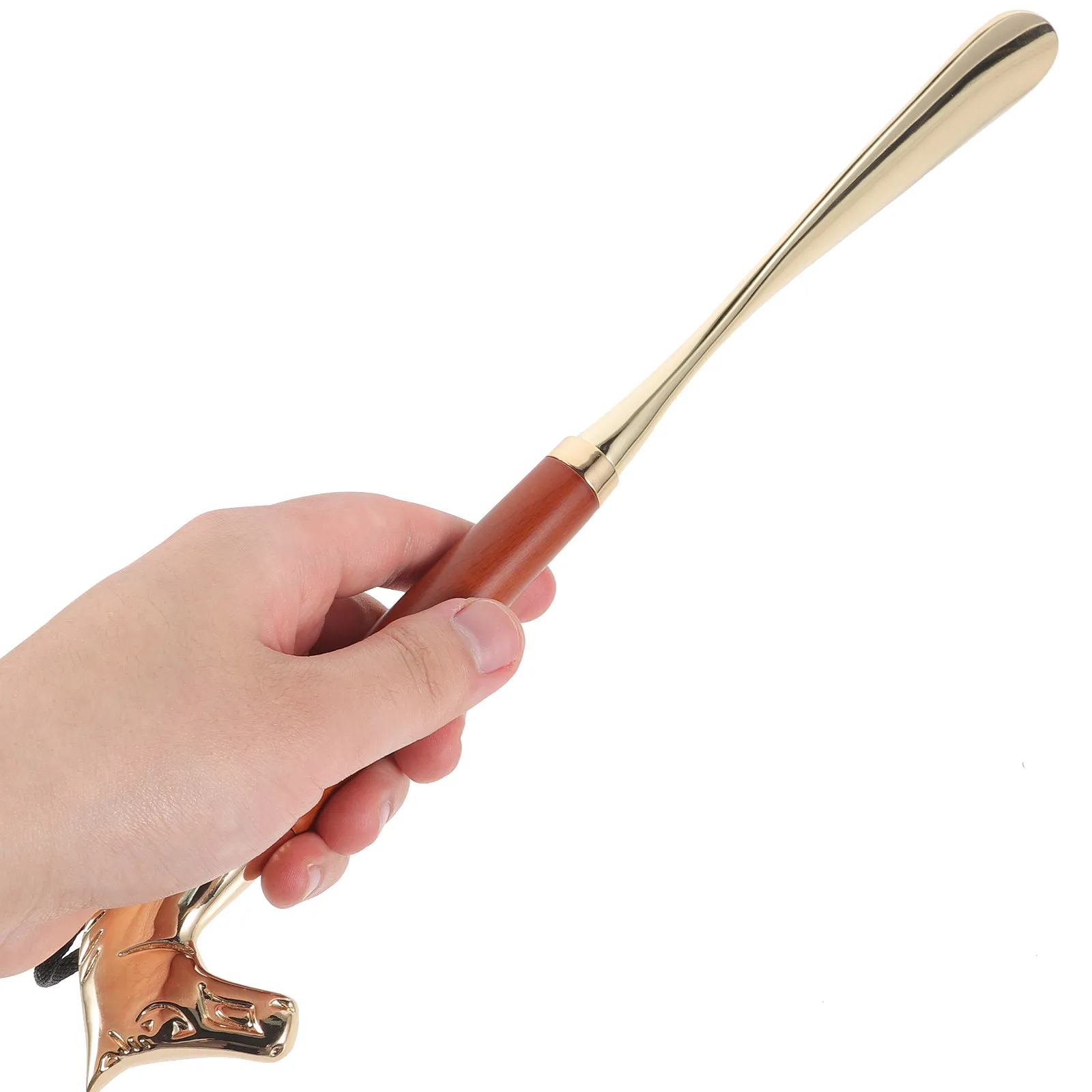 

Длинная ложка для обуви из премиального дерева и меди для пожилых людей, удобная в использовании, портативная, для путешествий, домашний помощник для обувания, вспомогательное средство