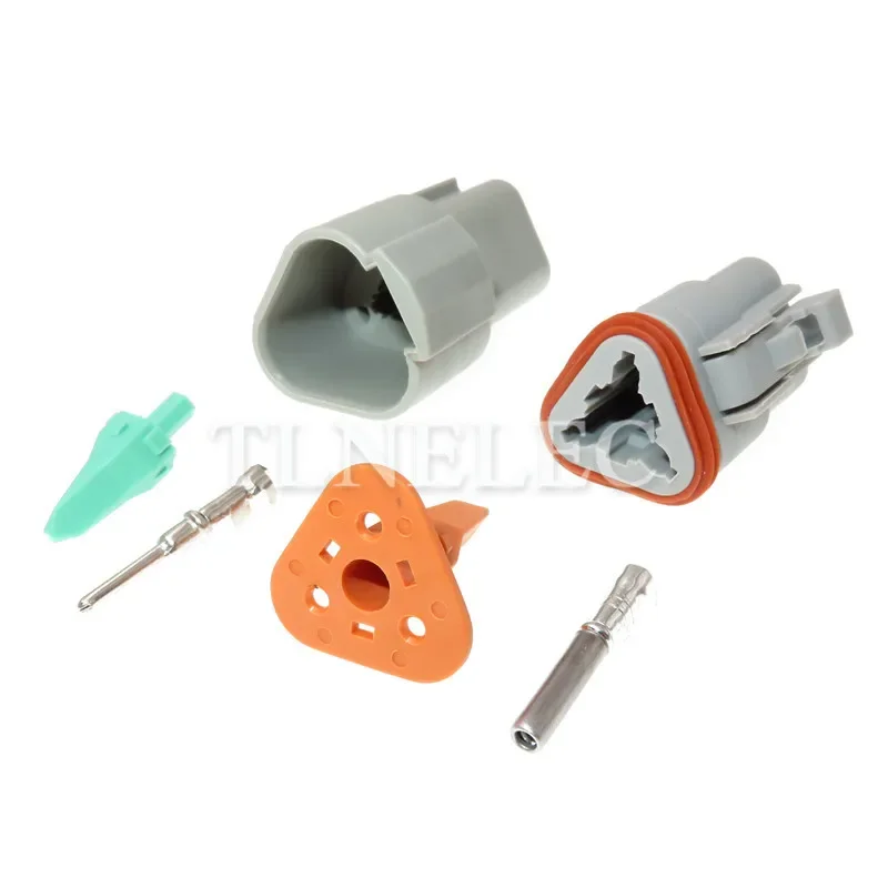 DT06-3S DT04-3P Gray Deutsch DT 3 Pin Way Sealed Male Female Waterproof Electrical Wire Connector Plug