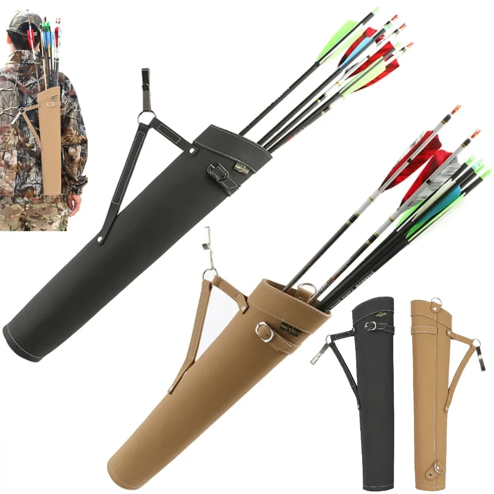 

Leather Arrow Quiver Waist Shoulder Carried Archery Arrow Holder Compound Bow Recurve Bow Hunting Shooting Target Portable Bag