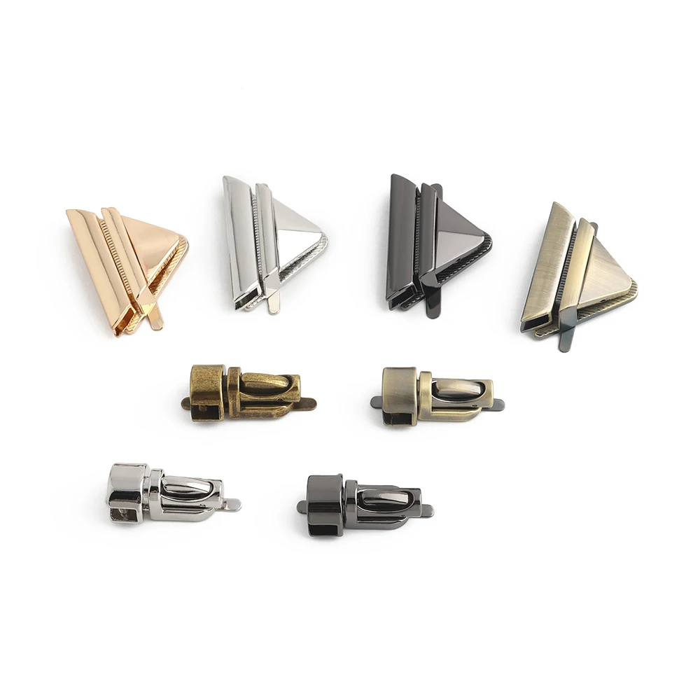 5/10/20PCS Metal Rectangle Press Push Lock For Handbags Bag Briefcase Spring Lock Snap Decorative Clasps Repair Kit Accessories