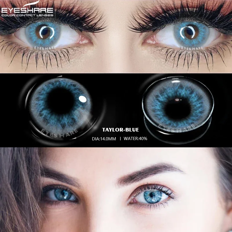 EYESHARE Color Contact Lenses for Eyes Cosmetic Colored Lenses Blue Gray Contact Lenses Eye Cosmetic Color Lens Eyes Beauty Eyes