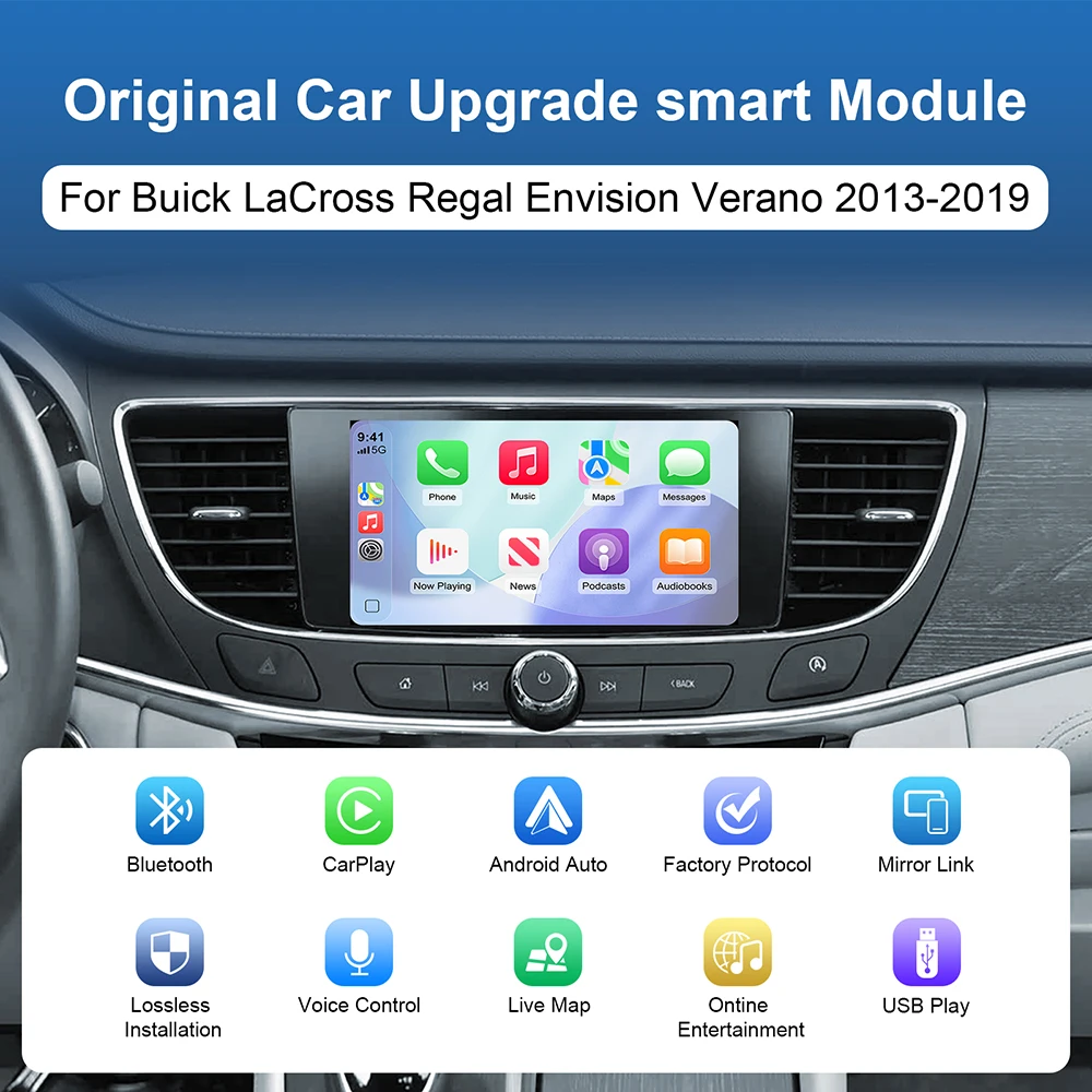 Picture 4: Wireless CarPlay Android Auto Decoder Box For Buick LaCross Regal Envision Verano 2014-2019 8 Inch Screen OEM Upgrade