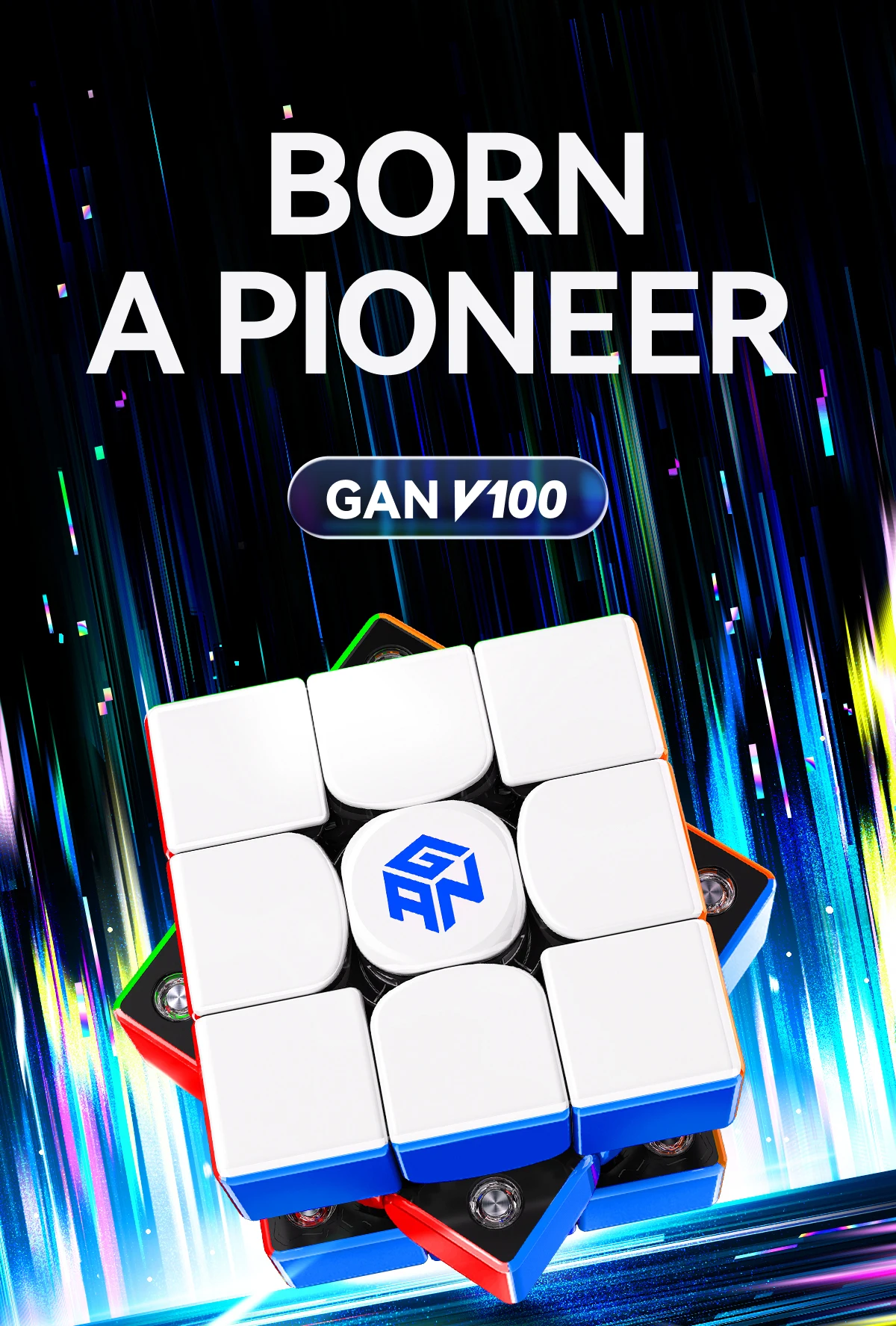 [Picube] GAN V100 Maglev UV Stickerless Magnetic 3x3x3 Speed Cube 3x3 Professional Ganv100 Magic Cube Puzzle Toys