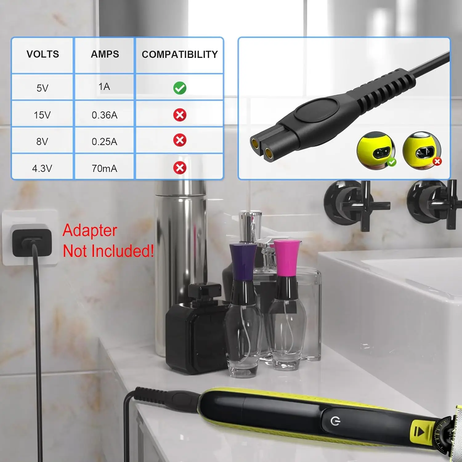 Universal 5V USB Charger Cable Replacement for Philipps Norelco Shaver Beard Nose Ear Trimmer Pet Hair Clipper Charging Cord image 3