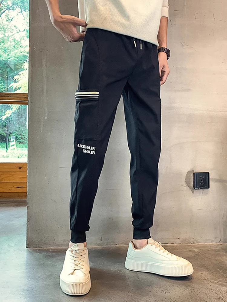 

Мужские рабочие брюки Bla Slim Fit: модные осенние дышащие молодежные брюки-карго со средней/низкой посадкой для мужчин