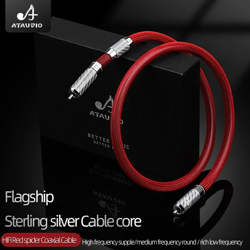 ATAUDIO HIFI  coaxial cable pure silver HiFi pure single crystal silver RCA digital COAXIAL subwoofer cable