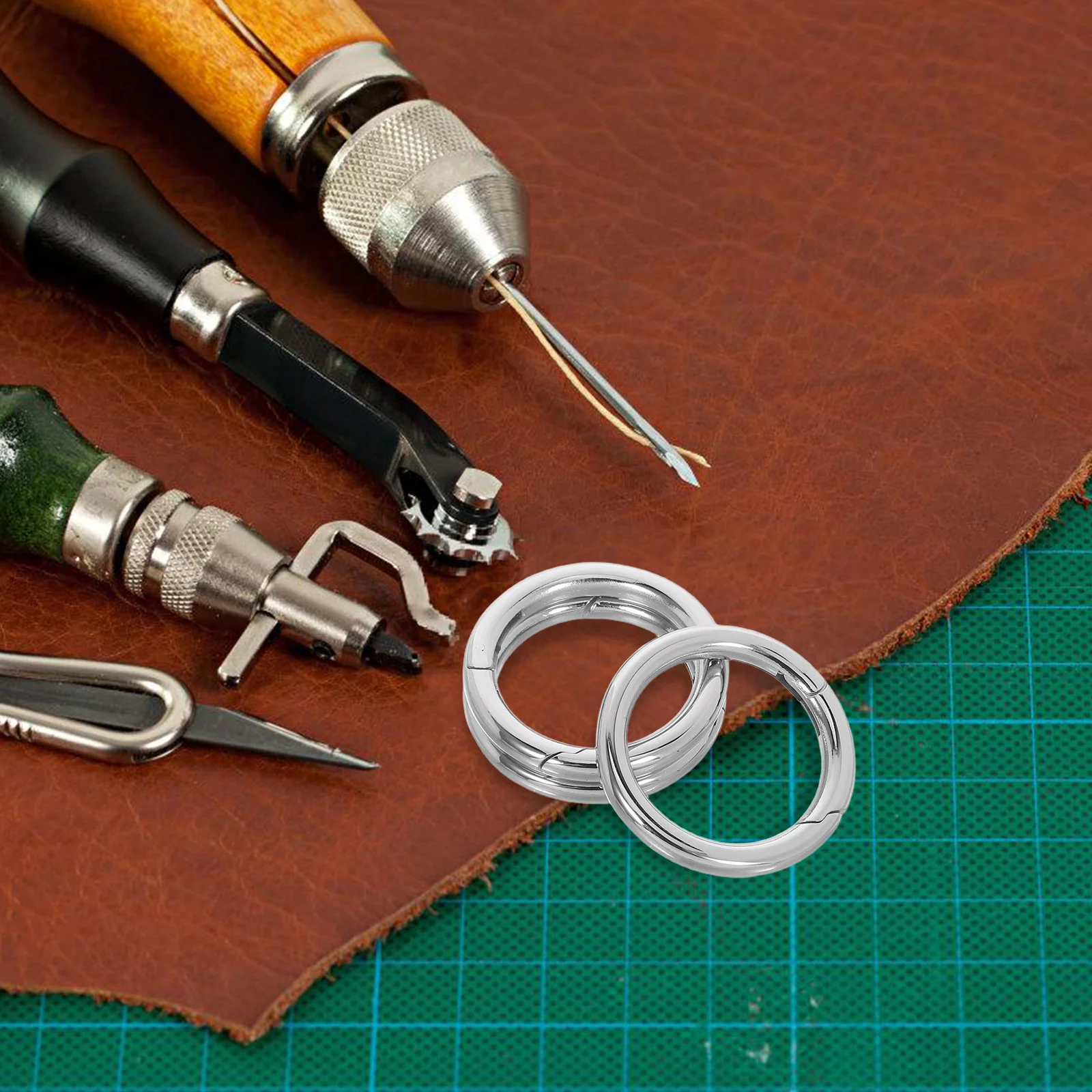 

3pcs Stainless Steel Bag Clasp Durable Open Ring For Diy Bag Hardware Smooth Snap Hook - Universal Connector For Lanyards Dog