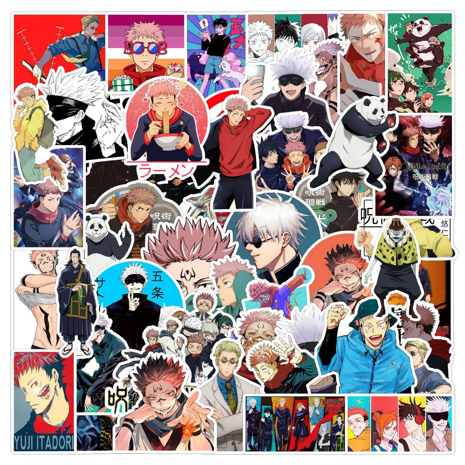 50Pcs Jujutsu Kaisen Series Graffiti Stickers Suitable for Laptop Helmets Desktop Decoration DIY Stickers Toys Wholesale