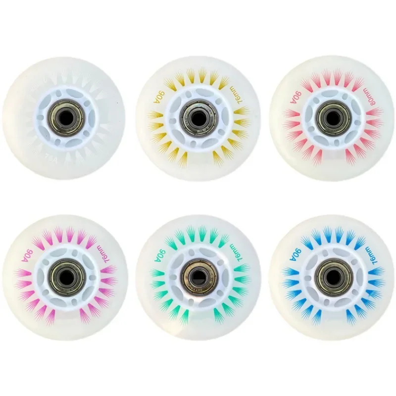 Kids skates flash wheel adult inline skating aurora wheel roller skate glow-in-the-dark wheel glow roller roller speed pulley