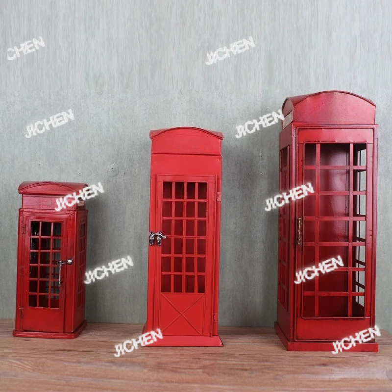 

Neu retro wrought iron crafts phone booth large outdoor decoration ornament photography props wardrobe wine ca