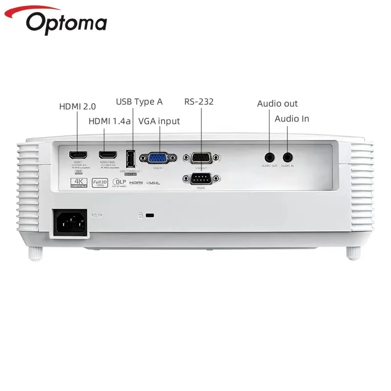 Optoma EH412ST 1080P FHD Long Throw Projector Support 4K Decording 4000 Lumens Education Office Beamer For Home Theater