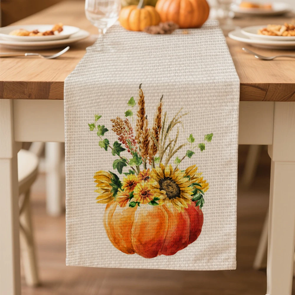 

autumn table runners for dining Table decoration and accessories table runner for Thanksgiving Day Pumpkin pattern tablecloth