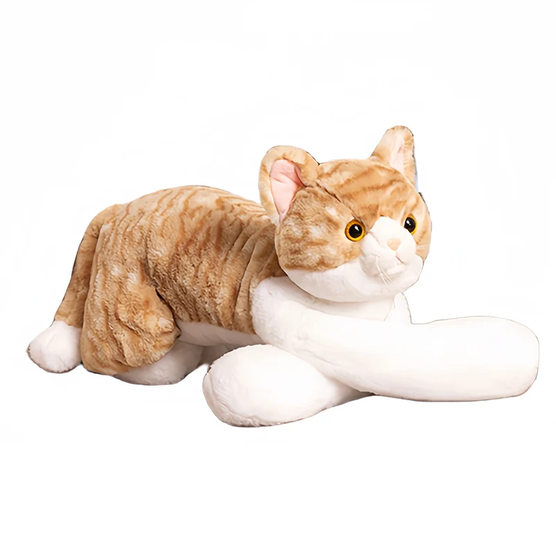 Cute Simulated Cat Doll Plush Toy Stuffed Soft Animal Plush White Gray Long Leg Kitten Pillow Kids Girls Birthday Gift Pet Toys