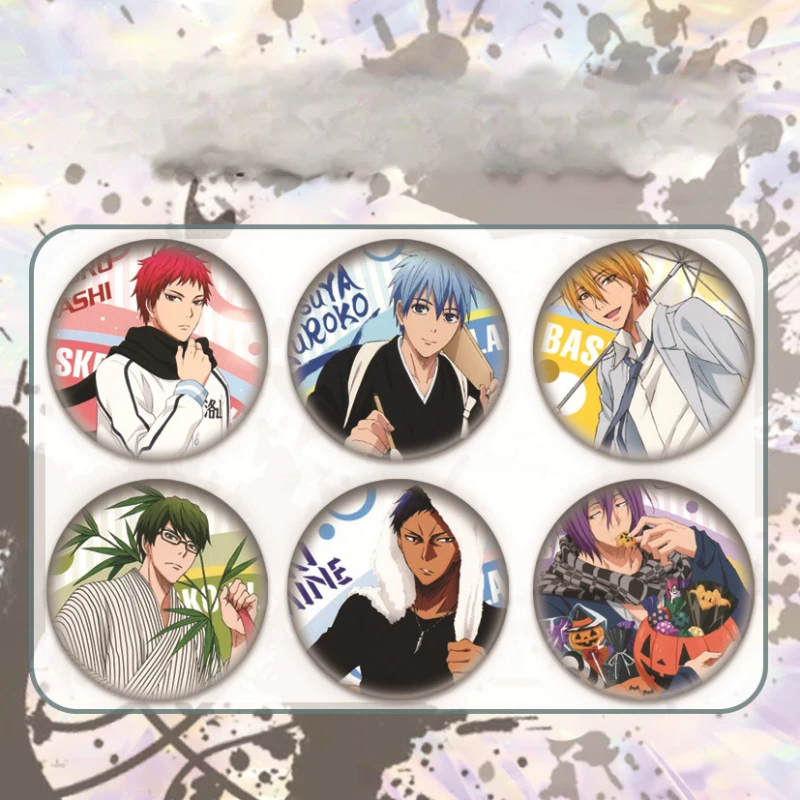 Kuroko Tetsuya Kagami Taiga Kise Ryota Aomine Daiki Tinplate Badge Game Peripherals Anime Lapel Pins for Backpacks Cool Creative