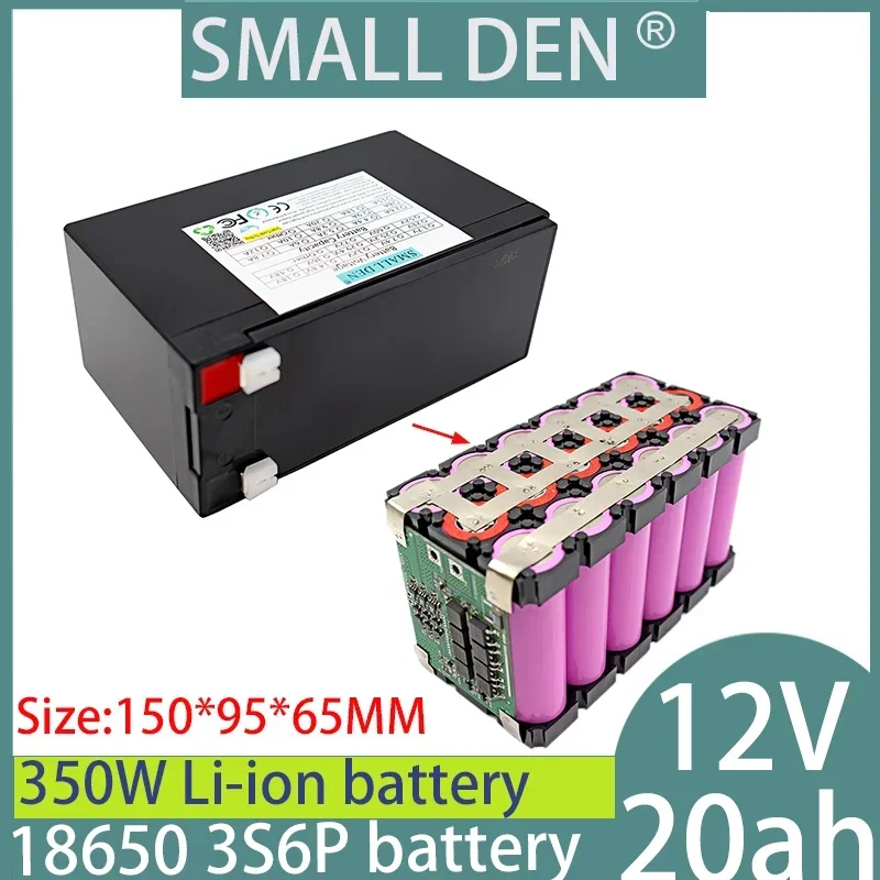 12V 20ah 18650 battery pack, 18650 suitable for lithium battery power supply, rechargeable battery, solar energy storage lamp