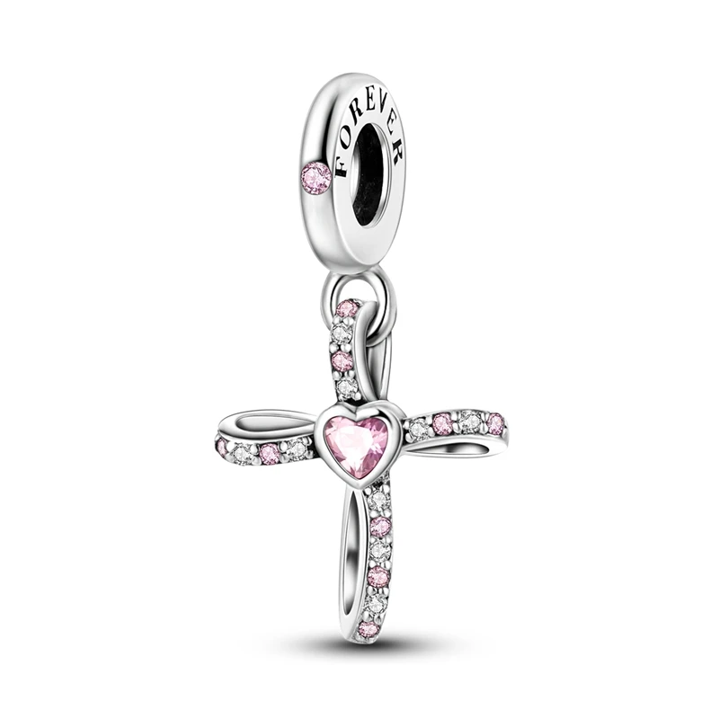 Rosa Charms Original 925 Sterling Silber Herz Schleife Parfüm Flasche Charms Perlen Anhänger Fit Armband DIY Frauen Schmuck Machen