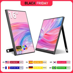 Hot sale VEOUT 16 60HZ inch Gaming Portable Monitor for Laptop, 1200P Display LCD FHD External Second Computer Screen for Phone