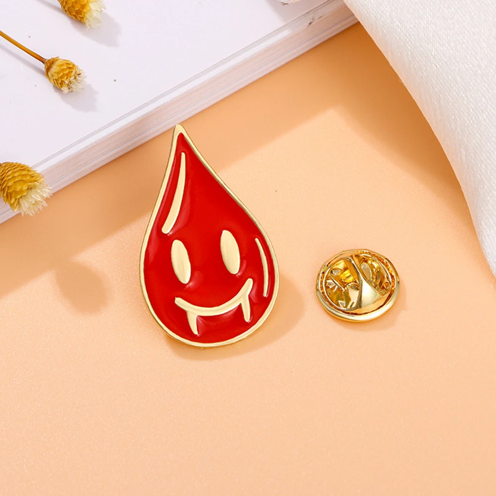 Medical Cartoon Small Blood Drop Brooch Lapel Backpack Metal Badge Pin Doctor Clothing Accessories Jewelry Gifts for Nurses