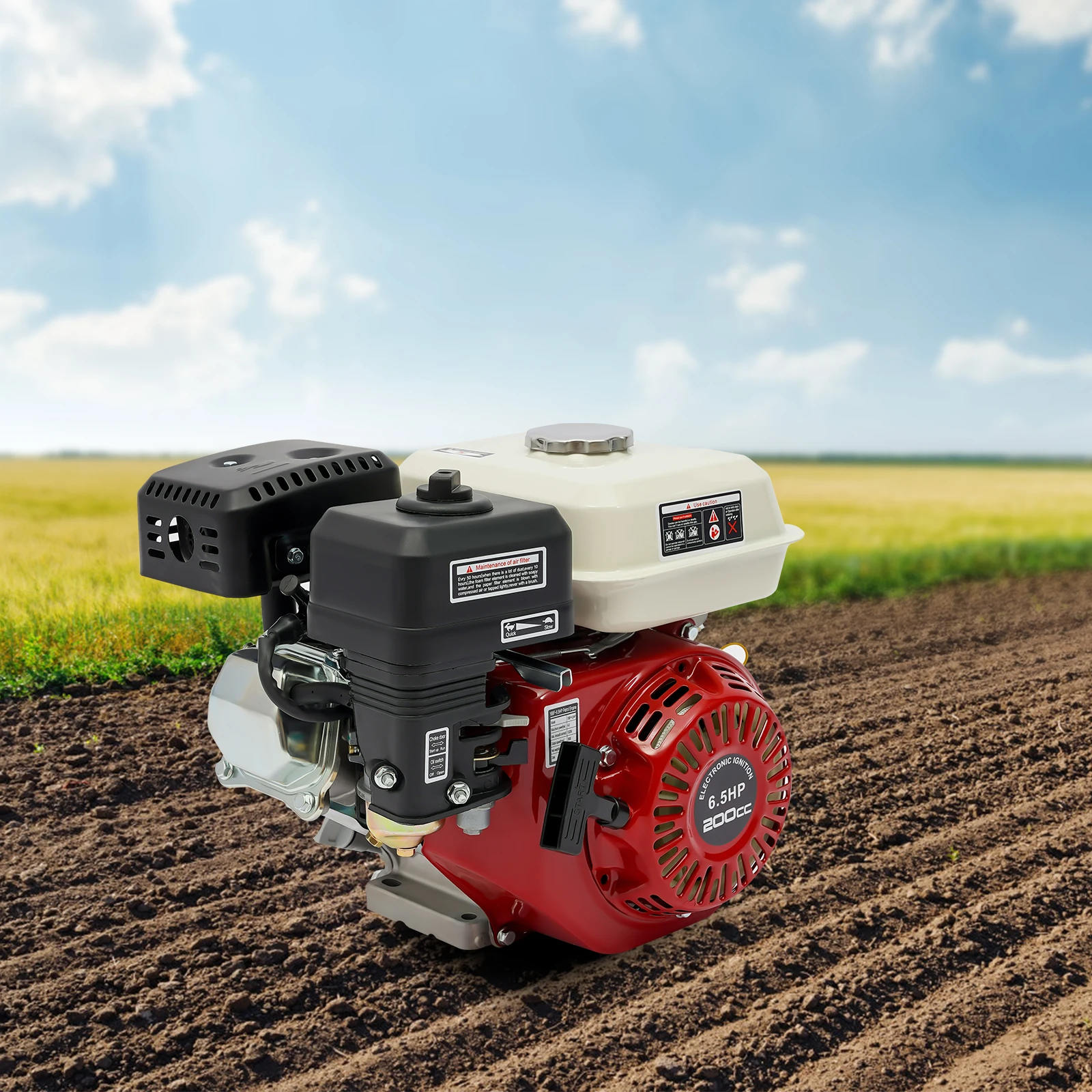 

200CC 6.5HP 4-strokes Petrol Engine 6.5L Single Cylinder Air-cooled Gasoline Engine Pull Start Engine for Industrial Agriculture