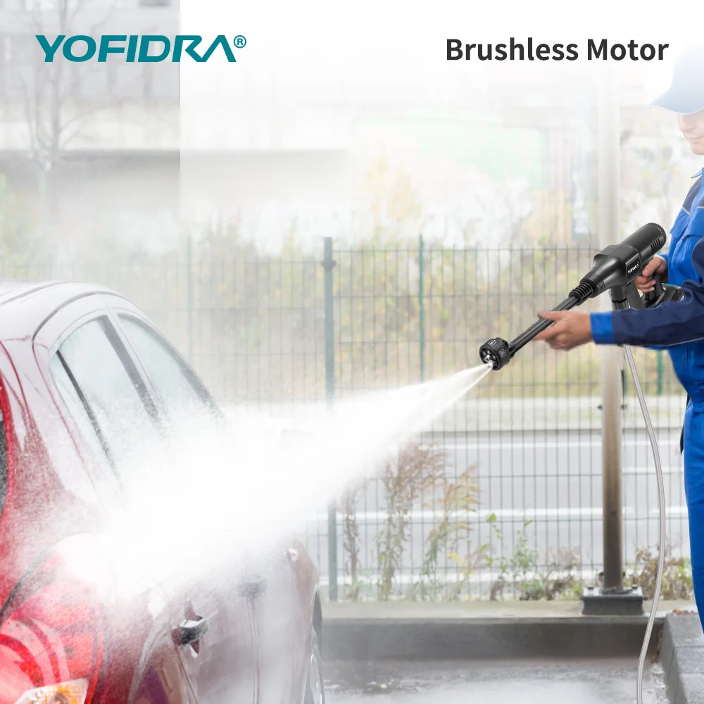 YOFIDRA 6IN1 200Bar Bürstenloser Hochdruck-Autowascher Wasserpistole Haushaltsreiniger Waschsprühpistole für Makita Akku – Detail 10