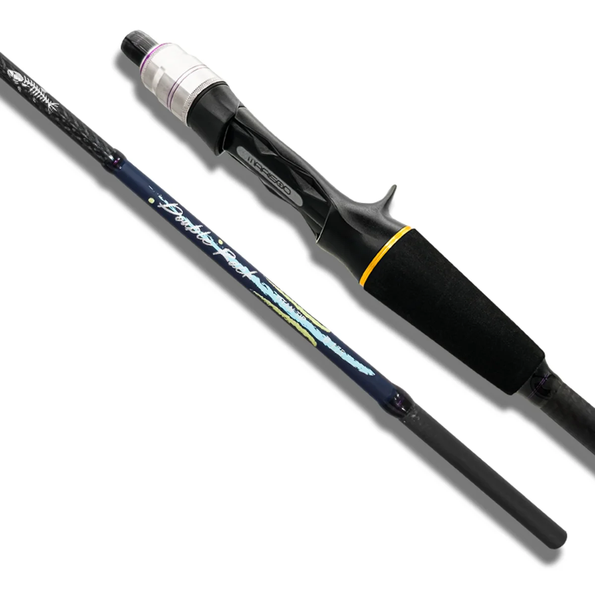 

MARISOO Double Rack Carbon Fiber Ultra-Light Road Fishing Rod Deep Sea Squid Pole Titanium Alloy Tip Two Sections