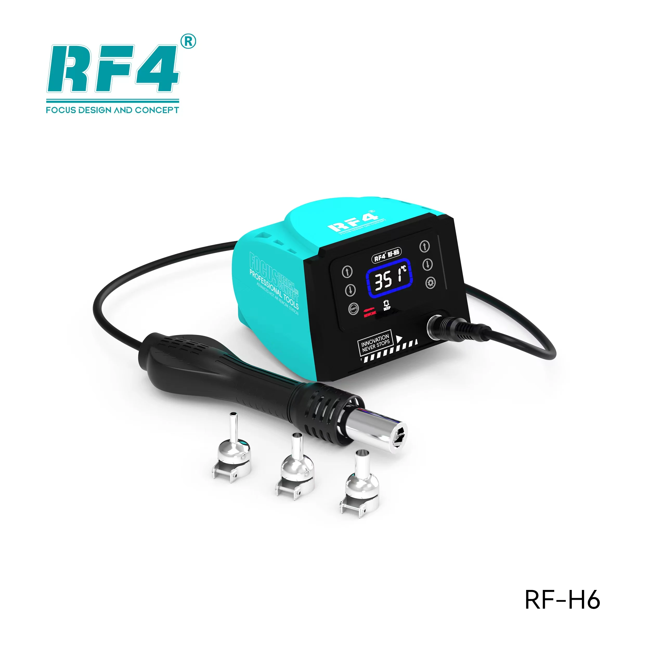 RF4 RF-H6 Hot Air Gun BGA Rework Solder Station Heat Gun 110V 220V 600W Hair Dryer For Soldering SMD SMT Welding Repair Tool