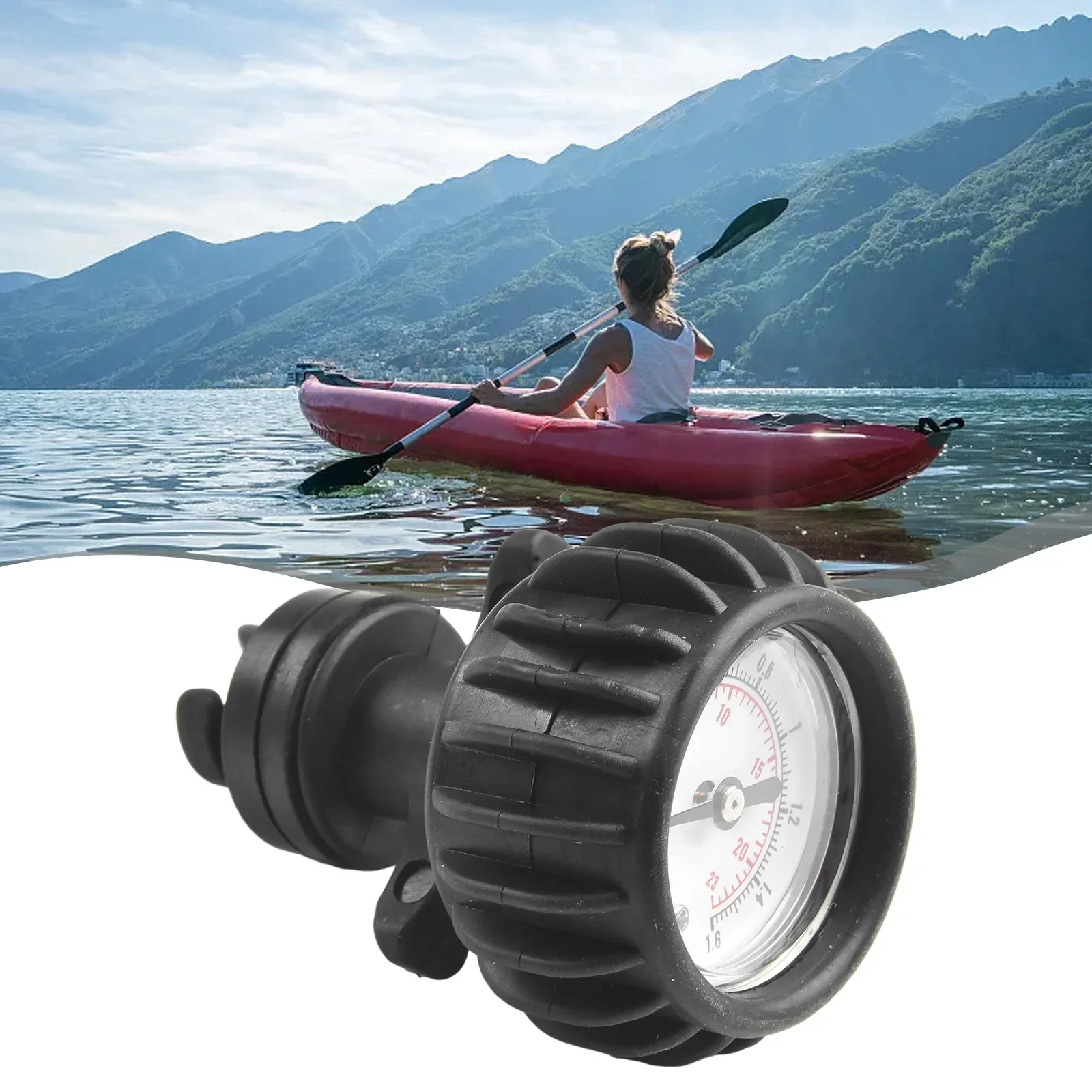 Pressure Gauge Kayak Barometer 23Psi Air Valve Black For Boat Kayak For Inflatable Measurement High Performance