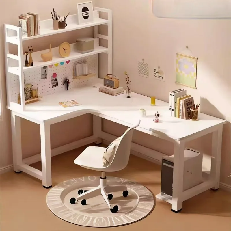 

Corner desk integrated computer desk cream wind study table hole board desk home study table