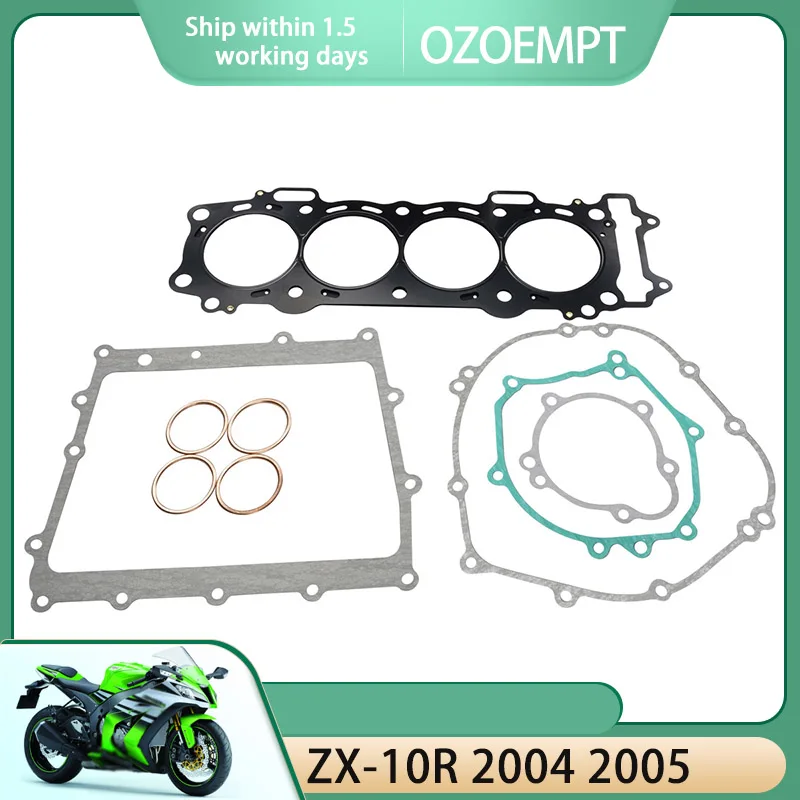 OZOEMPT Engine Cylinder Crankcase Repair Gasket Apply to ZX-10R 2004 2005