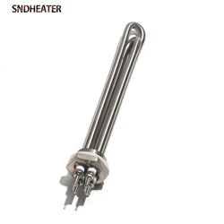 SNDHEATER 1inch Tubular Heater 12V/24V/36V/48V Solar Water Immersion Heating Tube DN25/32mm 304SS 300W/600W/900W/1.2KW/1.5KW